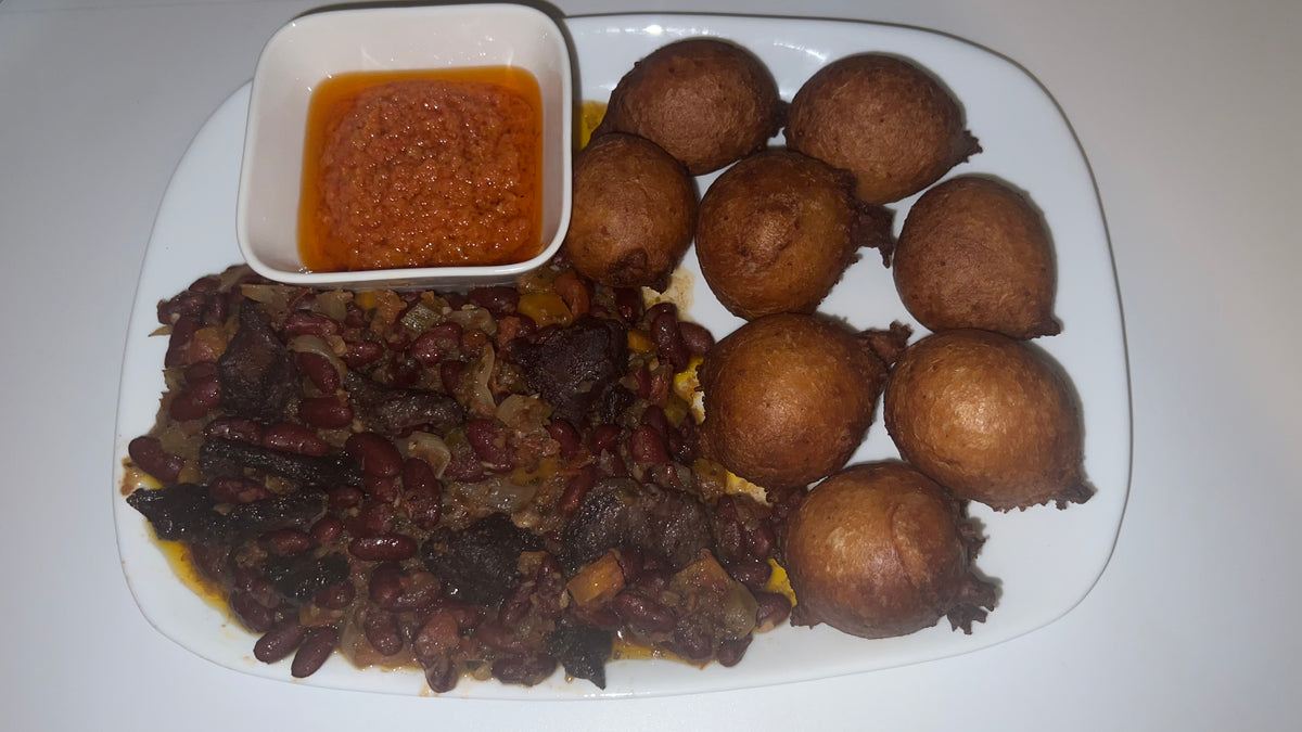 Beignets Haricots aux émincés de viandes de bœufs halal