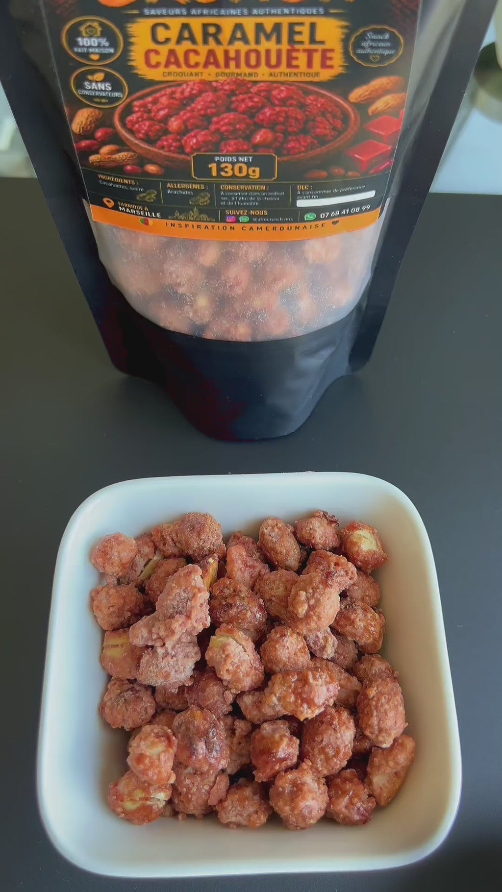 Afrocrunch- Caramel Cacahuète 130g